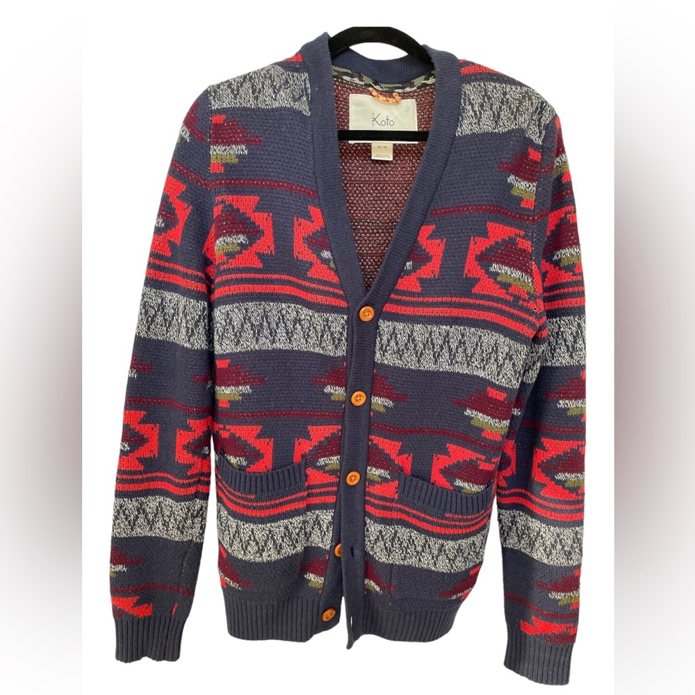 Y2K KOTO by Urban Outfitters Men’s Knit Aztec Cardigan